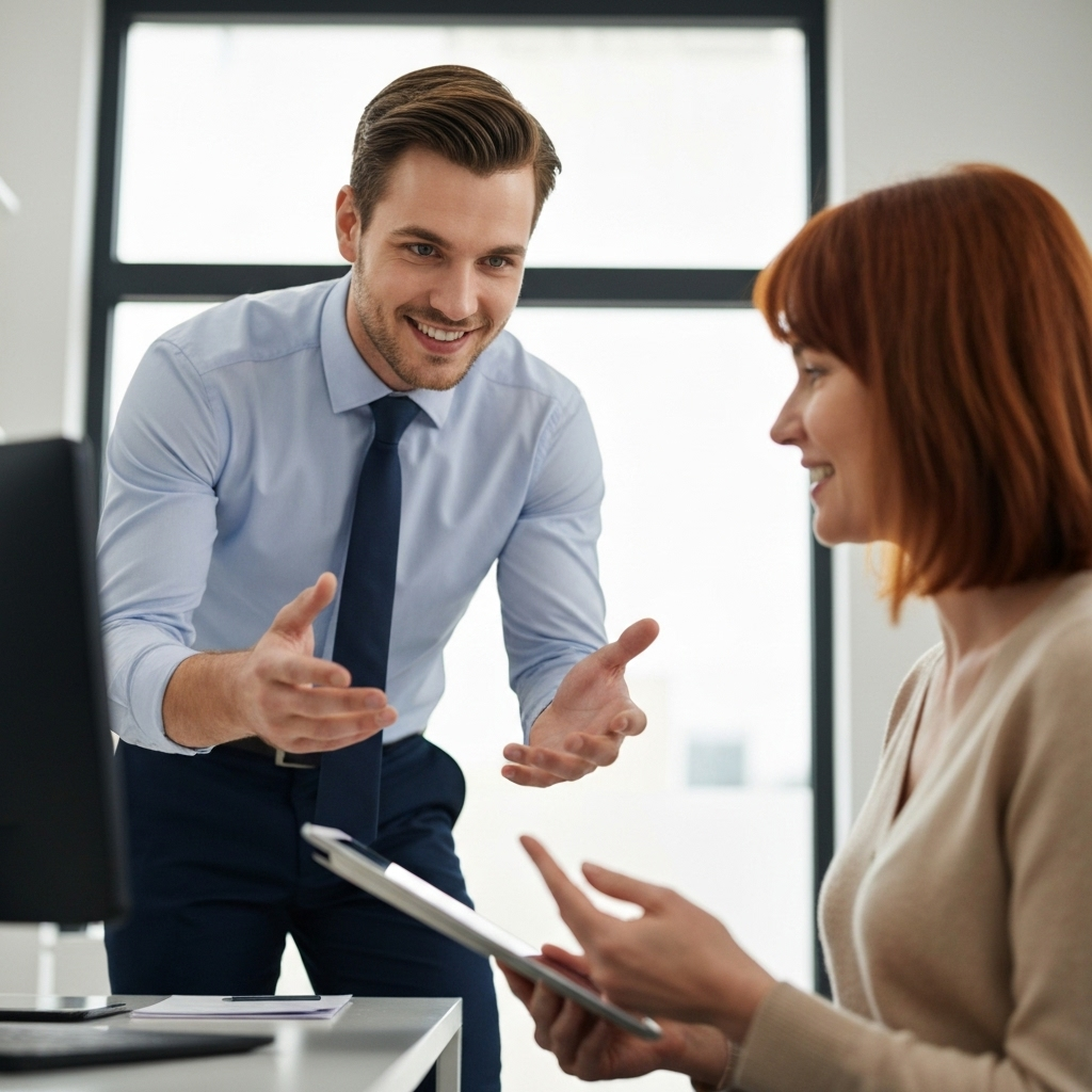 Representante de servicio al cliente ayudando